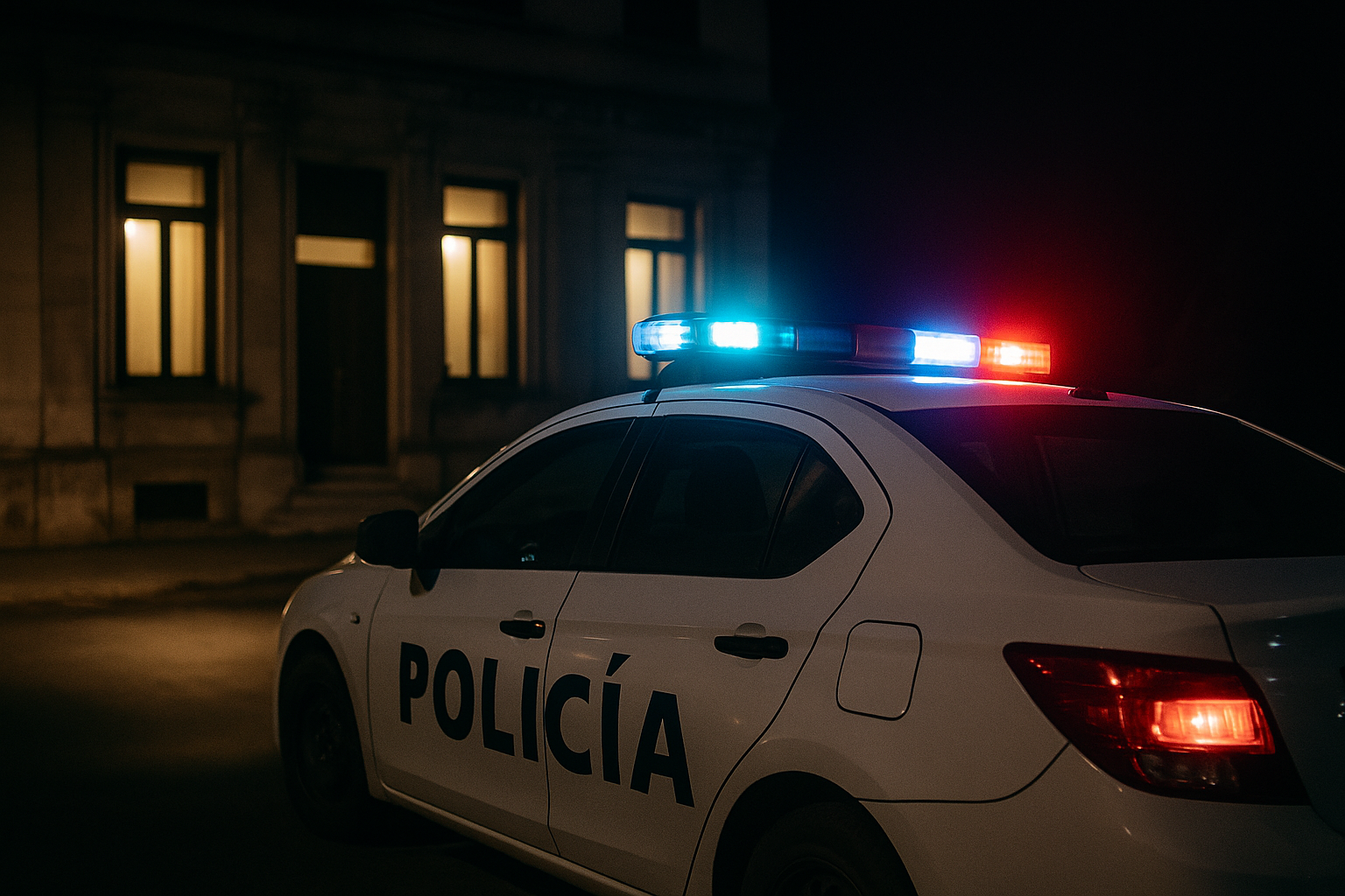 Imagen ilustrativa de un patrullero policial en un caso de violencia doméstica en San Carlos.