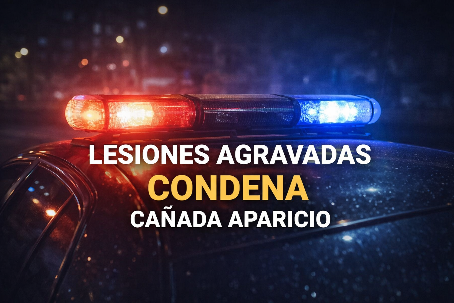 Luces de patrullero de noche, imagen ilustrativa sobre un caso policial (no corresponde al hecho)