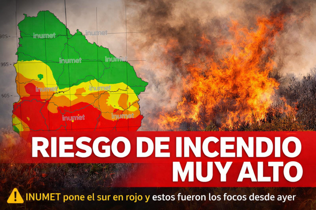 Riesgo de incendio muy alto: mapa de INUMET en rojo y focos reportados ...