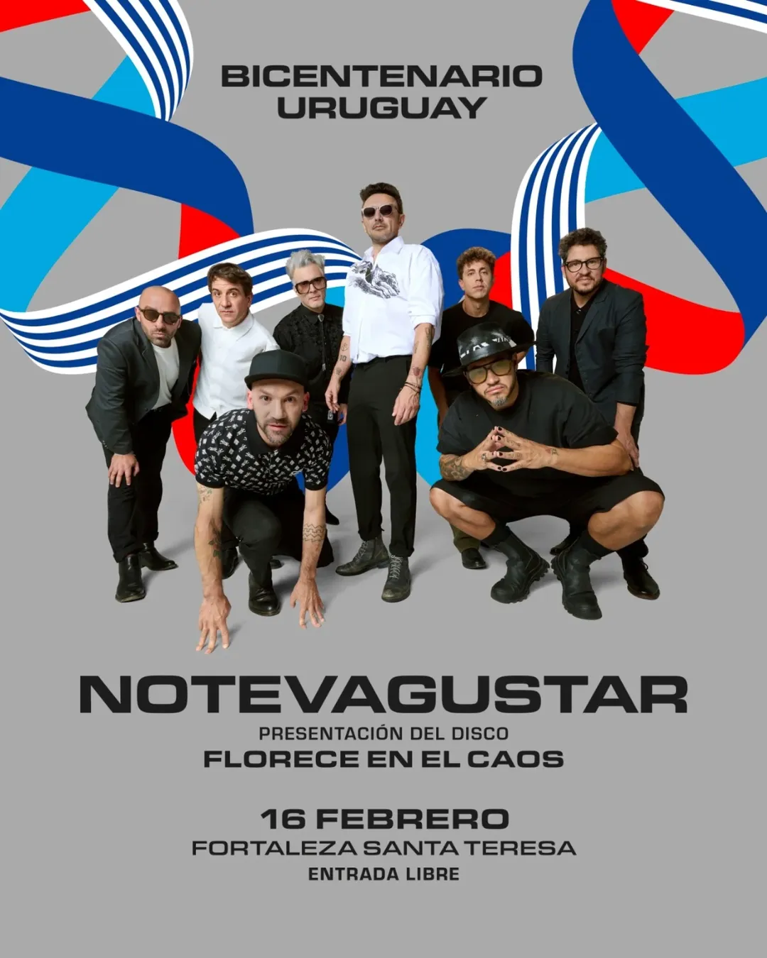 Afiche del concierto gratis de No Te Va Gustar en la Fortaleza de Santa Teresa