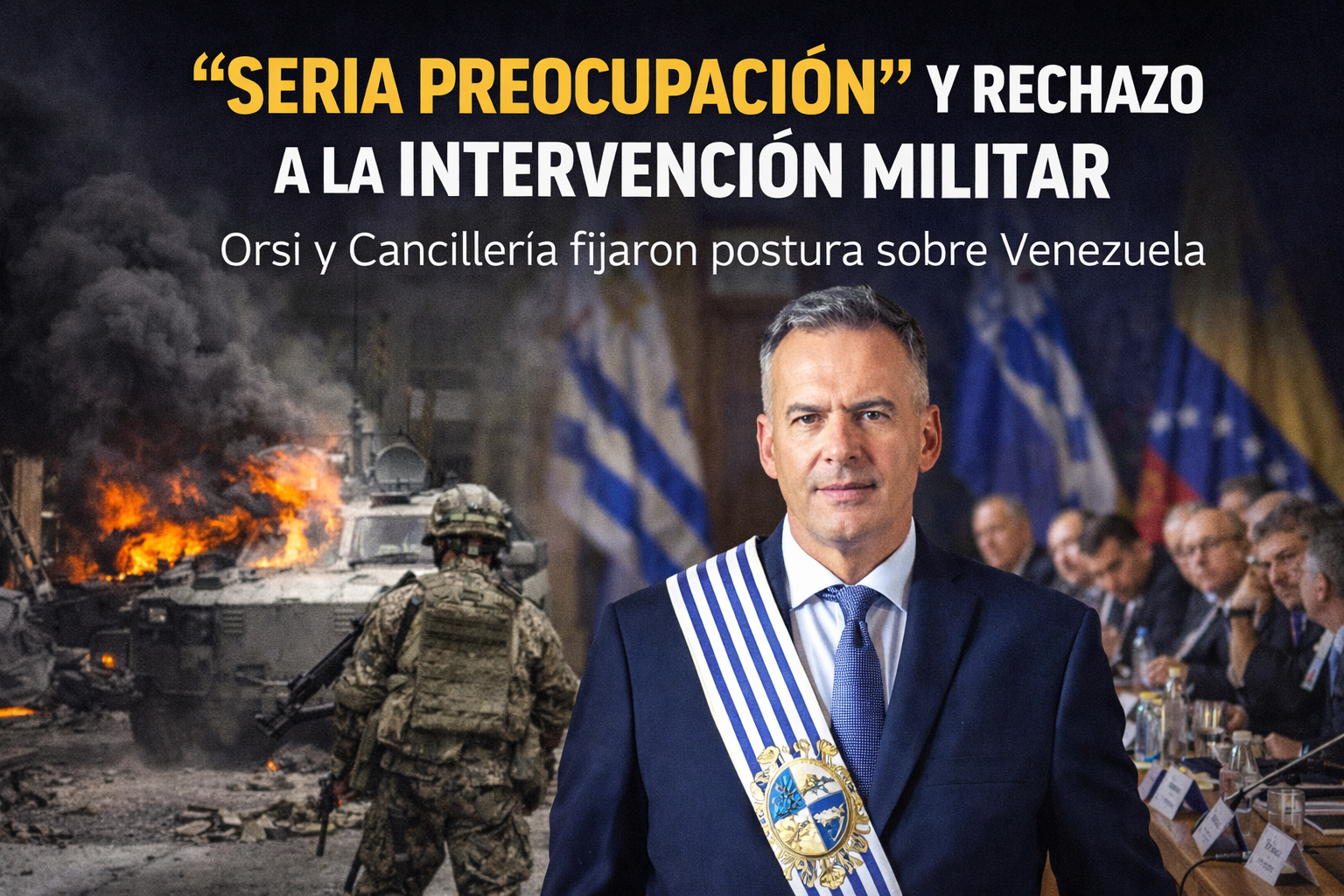 Presidente Yamandú Orsi en portada sobre la postura de Uruguay ante la crisis en Venezuela