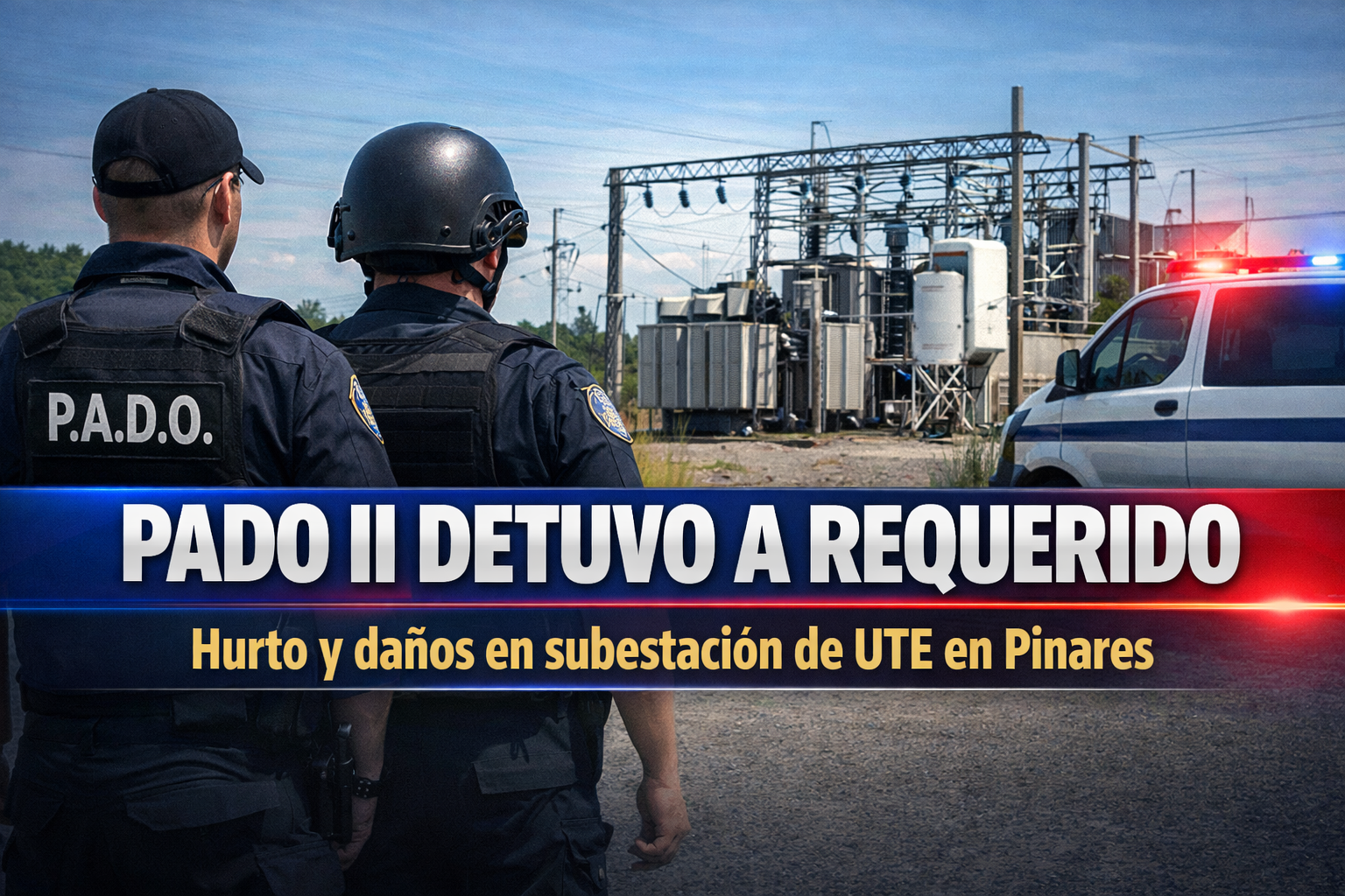 Operativo del PADO II en Maldonado por hurto y daños en subestación de UTE en Pinares (imagen ilustrativa)