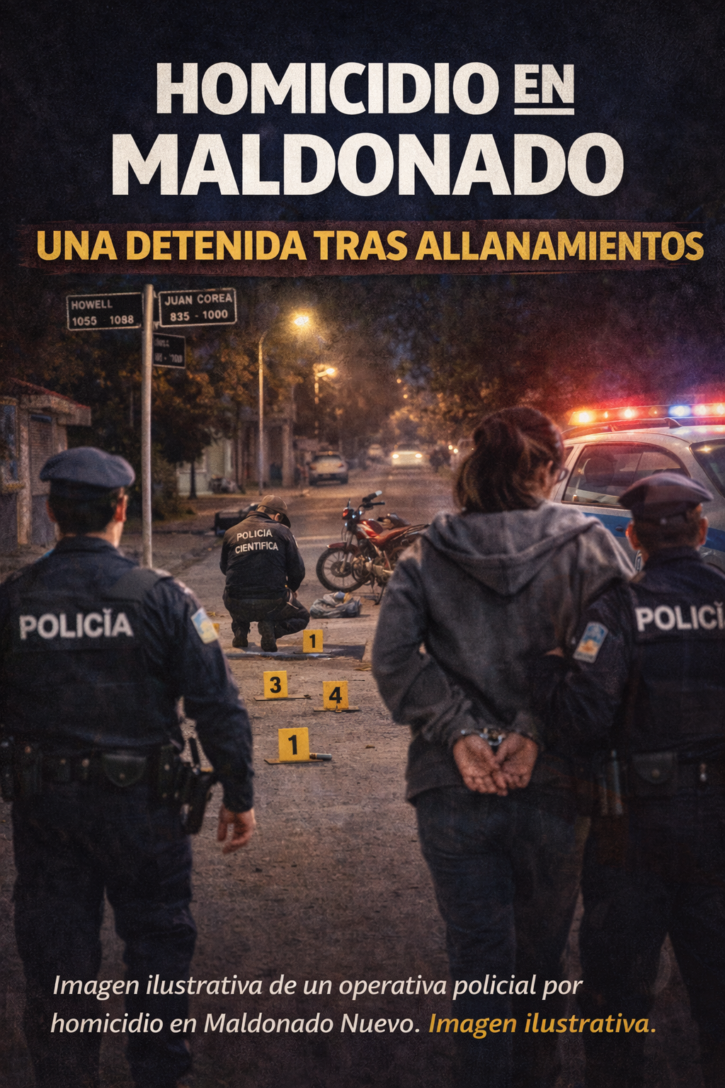 Imagen ilustrativa de un operativo policial por homicidio en Maldonado Nuevo