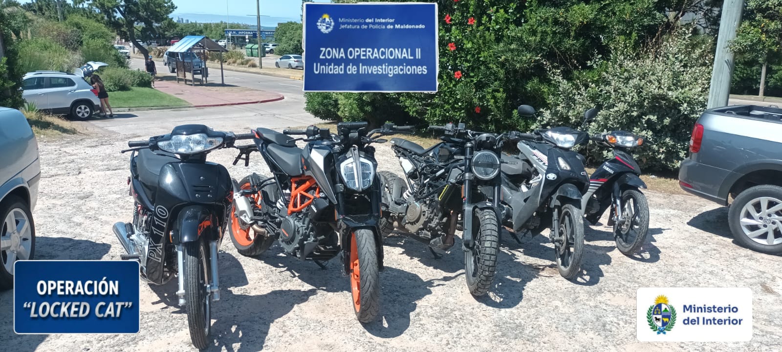 Operación Locked Cat en Cerro Pelado: motos recuperadas y armas incautadas