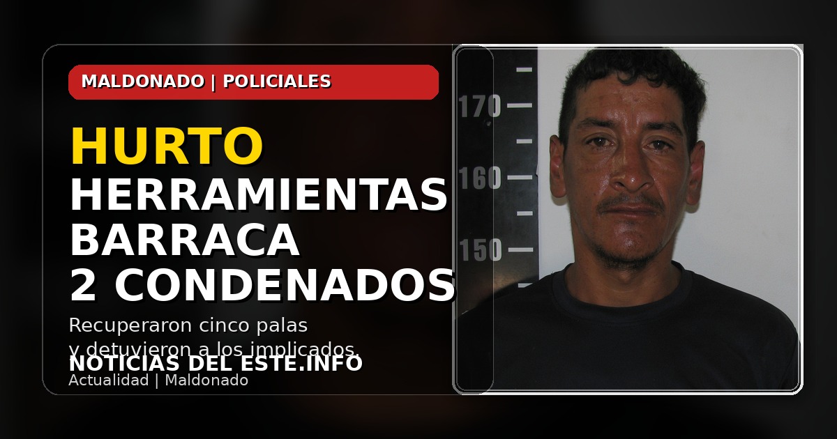 Maldonado: dos hombres condenados por hurto de herramientas en una barraca de La Sonrisa