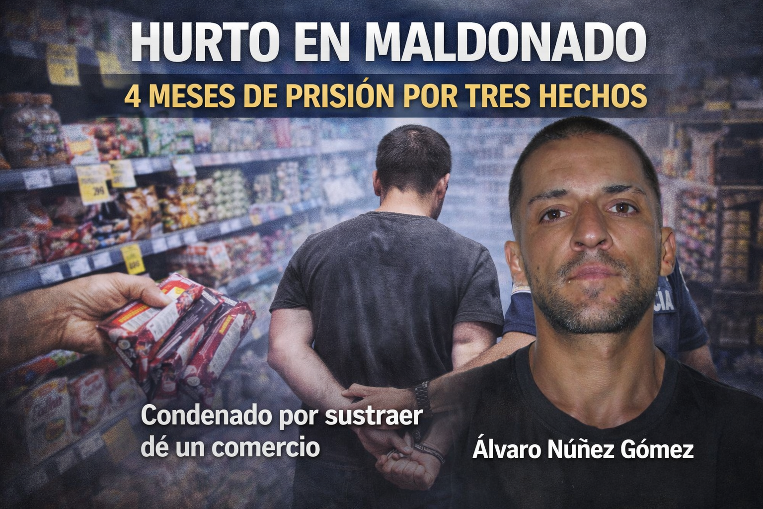 “Condenado por hurto en Maldonado tras sustraer mercadería de un comercio”.
