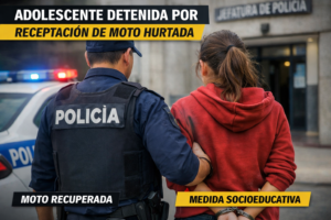 Adolescente fue responsabilizada por receptación de una moto hurtada en Cerro Pelado