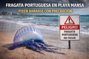 IDM recomienda bañarse con precaución ante la aparición de Fragata Portuguesa en Playa Mansa