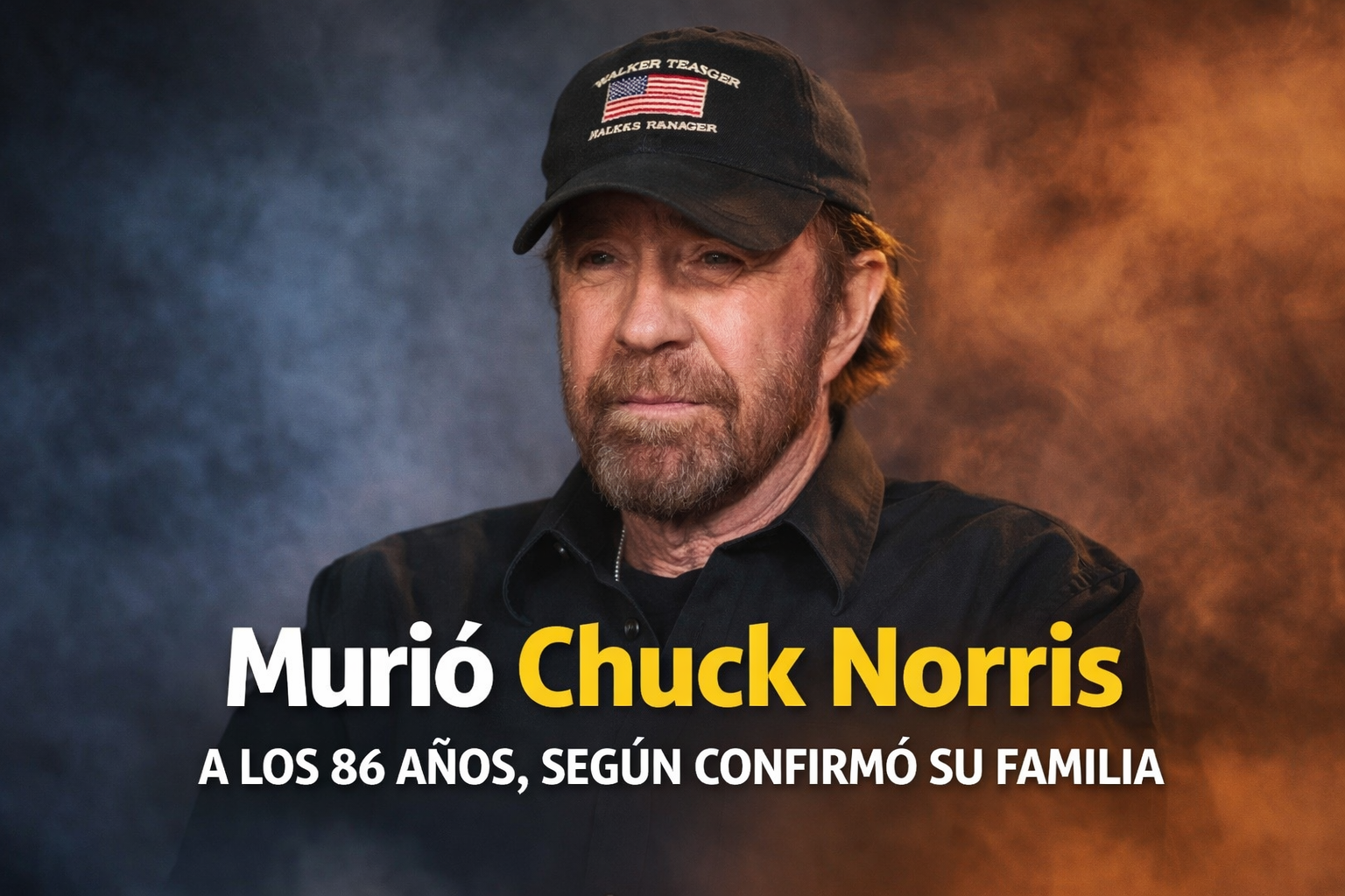 Imagen ilustrativa de Chuck Norris para una nota sobre su muerte a los 86 años, confirmada por su familia.