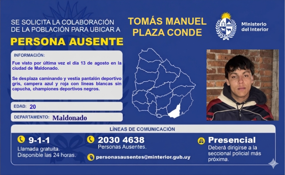 FUE VISTO POR ÚLTIMA VEZ EL 13 DE AGOSTO