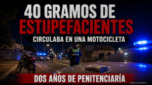 Circulaba en moto con 40 gramos de estupefacientes: dos años de penitenciaría
