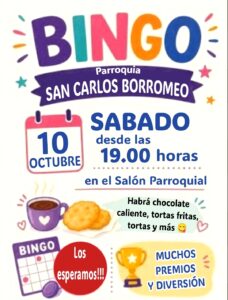 San Carlos tendrá una noche de bingo, premios, chocolate caliente y tortas fritas